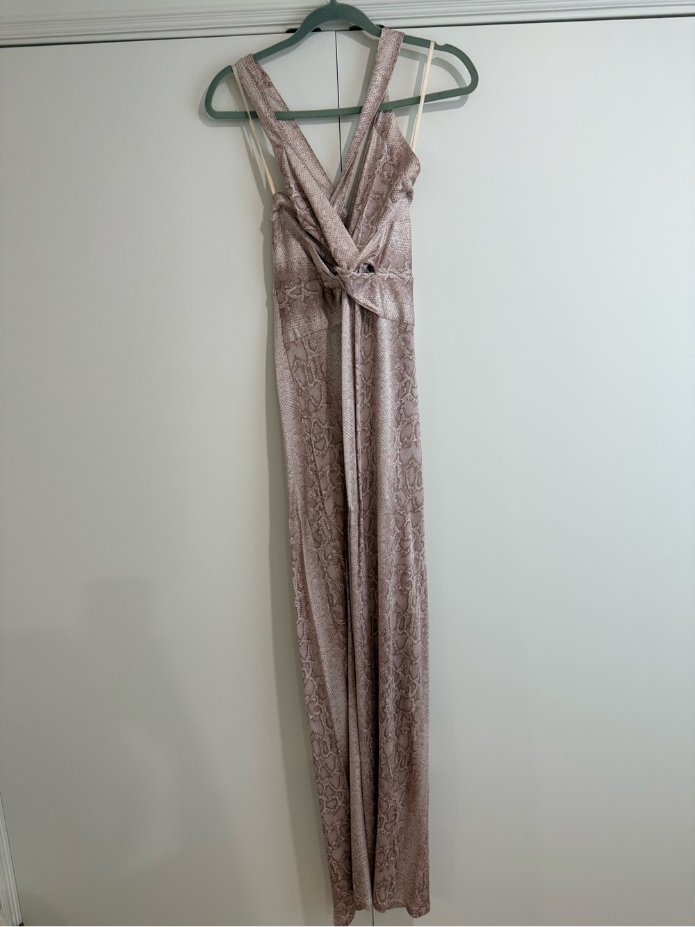 BCBGMaxAzria Dusty Mauve Snake-Print Jumpsuit